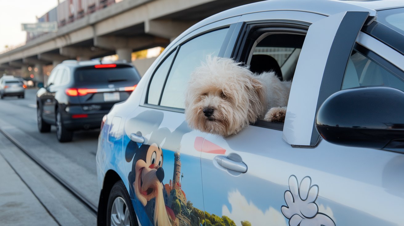 fluffy stuck on la freeway at disney